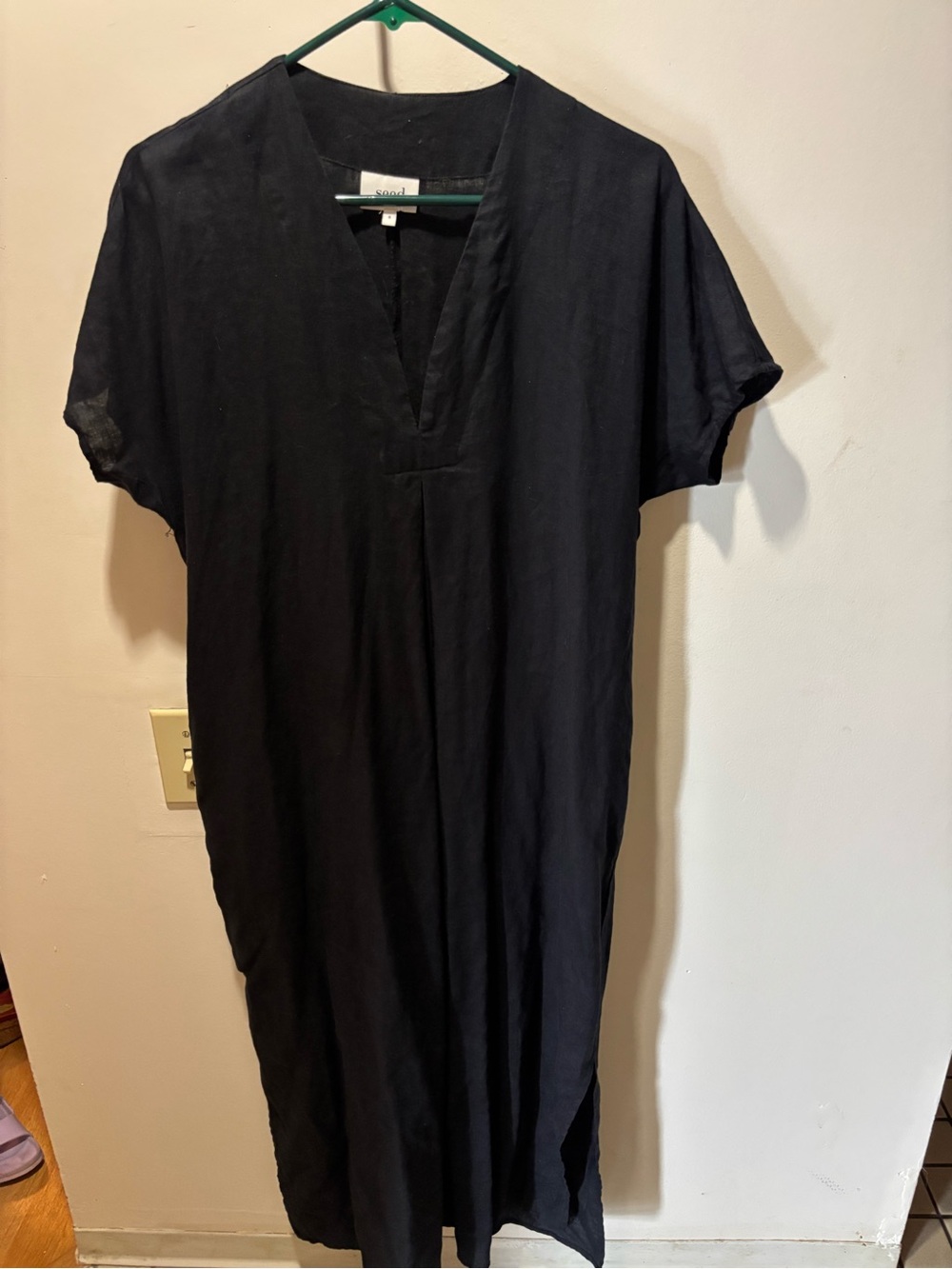 Seed black linen dress 8